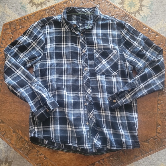 10tree Men's Plaid Button Down Shirt Size Large Gorpcore - Picture 2 of 7